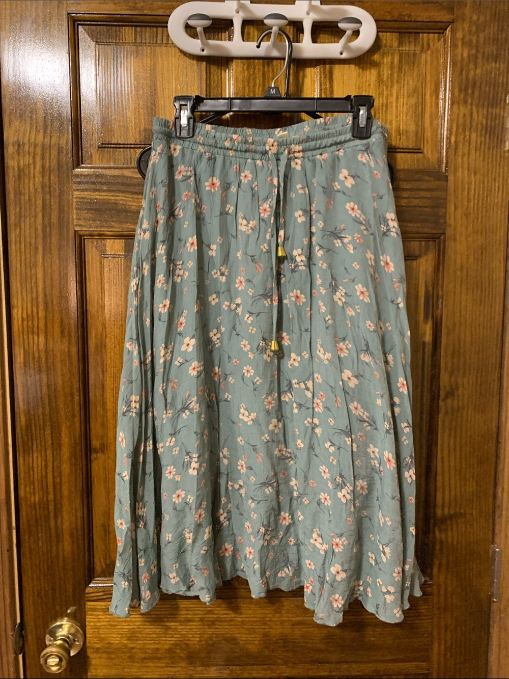 Floral Midi Skirt in Sage Green